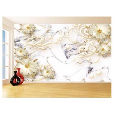 Imagem de Papel De Parede 3D Floral Textura Sala Flores 3,5M Xfl360 - Você Decor
