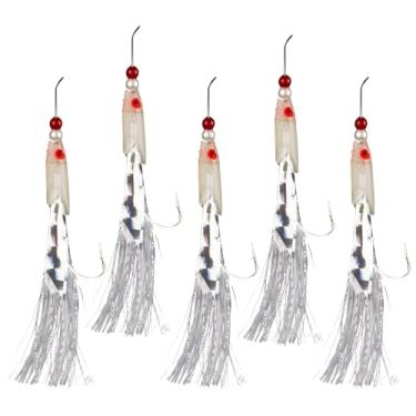 Imagem de Iscas de pesca de robalo | 5 x iscas luminosas para peixes | Isca de natação profissional iniciante, equipamento de água salgada para pesca com cavala de salmão