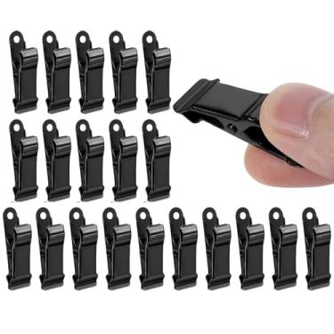 Imagem de 20 peças de clipes de jacaré pretos para pendurar grampos de crocodilo para artesanato escritório foto fio de papel decoração DIY (3,8 x 0,51 polegadas)