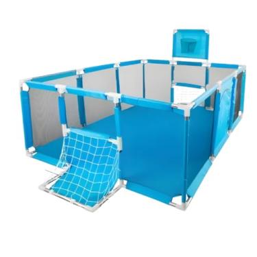 Imagem de Chiqueirinho Baby Bear Cercadinho Grande para Bebês e Crianças | Azul | Segurança & Conforto