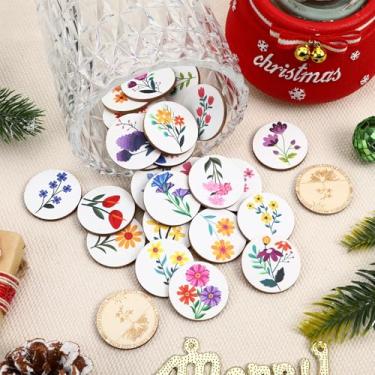 Imagem de CypherX Kids Reward Tokens, Unique Wooden Tokens for Kids, 30 Redeemable Tokens with Colorful Flower Designs, Symbolizing Growth and Progress, Round