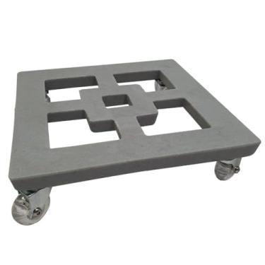 Imagem de Suporte Quadrado Com Rodas De Silicone Adequado Para Vasos De Flores, Botijas De GáS E Plantas(Cimento)