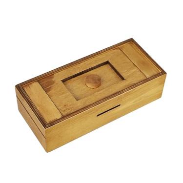 Imagem de Gift Card Holder Large Secret Puzzle Box Cash Jewelry Stash Magic Trick Lock Wooden Secret Puzzle Box 3D Brain Teaser Magic Drawers Secret Magic Box IQ Toys
