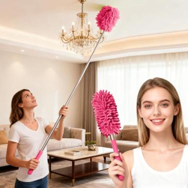 Imagem de Espanador de microfibra extensível, escova telescópica para limpeza de casa e carro, comprimento ajustável, macio e flexível