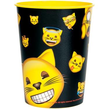 Imagem de Copo de estádio de plástico com emojis de gato - 1 peça