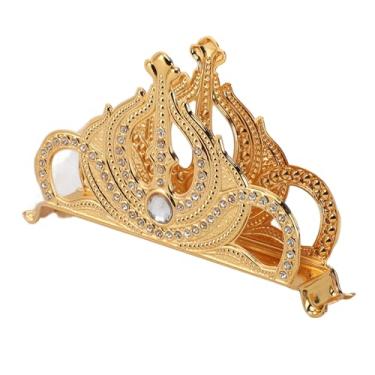 Imagem de Aramox Porta-guardanapos de Metal Dourado, Liga de Zinco Com Brilhantes e Acabamento Dourado Antigo para Mesa de Jantar de Cozinha, Festa, Restaurante, Bar, café, Hotel (Estilo 2)