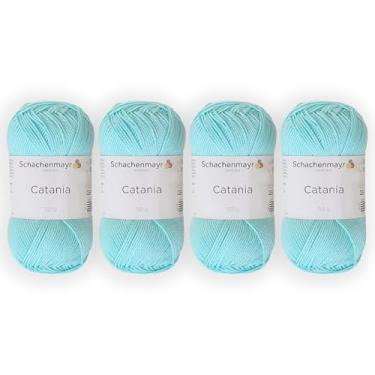 Imagem de 4 novelos/pacote Schachenmayr (SMC) Catania Originals Yarn, cada bola 50 g (125 m), 100% algodão mercerizado para fio de tricô e crochê, peso esportivo, 432 - Tiffany