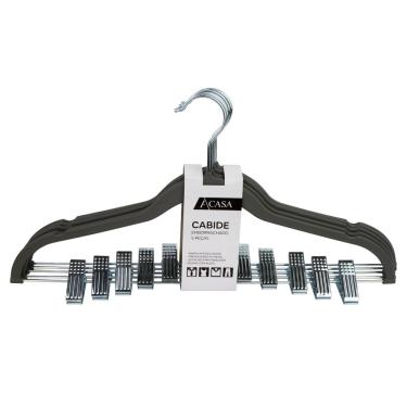 Imagem de Cabide Emborrachado com 3 Peças Cinza - A\CASA