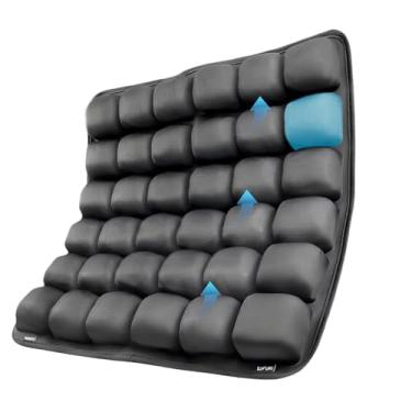 Imagem de Lflwacy Sondur Almofada de viagem para avião, almofada de assento de avião para voos longos, almofada de assento portátil inflável 3D com célula de ar, ergonômica, para escritório e carro, cadeira de