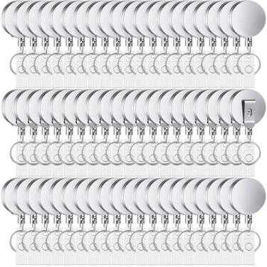 Imagem de Leelosp Pacote com 70 porta-crachás retráteis, resistentes, carretel de metal para crachá de identificação com clipe de cinto, porta-chaves, clipe retrátil, cartão a granel para presente de empregado