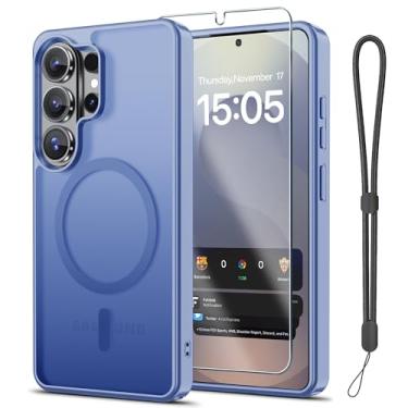 Imagem de Janmitta Capa magnética para Samsung Galaxy S26 Ultra, com protetor de tela, compatível com MagSafe, proteção contra quedas de grau militar, capa de telefone fosca translúcida fina à prova de choque