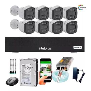Imagem de Kit Segurança Cftv 8 Câmeras Fullcolor 1080p Dvr Intelbras