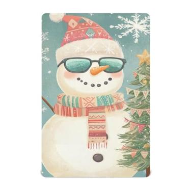 Imagem de Wassud Jogo de lençol com elástico fofo de boneco de neve para meninos e meninas, lençol com elástico, neutro, 68 x 99 cm