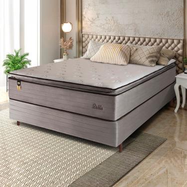 Imagem de Cama Box Casal Hellen Dublin Com Molas Ensacadas Espuma D26 Bege