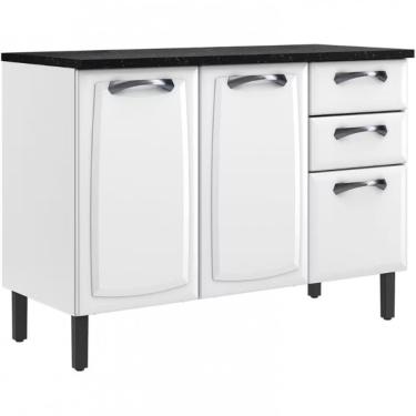 Imagem de Balcão Triplo Itatiaia New Premium 3 Portas 2 Gavetas 3 Pra Branco