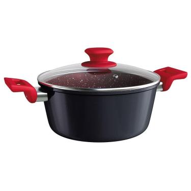 Imagem de Caçarola Colorstone 5 Camadas Antiaderente 4,8 L Euro Home Preto Com Vermelho