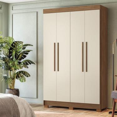 Imagem de Guarda-roupa Solteiro Santos Andirá Sarandi 130cm De Largura Jatobá Com Areia