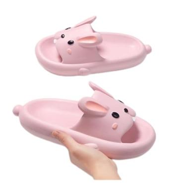 Imagem de Sandálias da moda personalidade coelho bonito chinelos femininos uso doméstico desenho animado fundo macio dormitório chinelo chinelo chinelo fácil de colocar ou tirar (cor: amarelo, tamanho: 40/