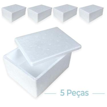 Imagem de Kit C/5 Caixa Termica Isopor Pequena Sorvete Doces 15X8Cm - KF