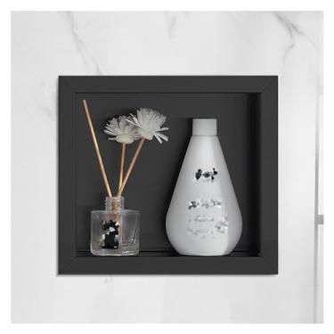 Imagem de Nicho de chuveiro de aço inoxidável, alcova embutida para quarto úmido, xampu produtos de higiene pessoal à prova d'água prateleira de armazenamento recesso, casa quarto sala de estar prateleiras de