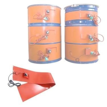 Imagem de Manta Aquecedora De Silicone Para Tambores De óLeo, Aquecedor De Balde De Silicone, Com Termostato AjustáVel De 0 A 100°C Para Tanques De Armazenamento, Tambores E TubulaçõEs