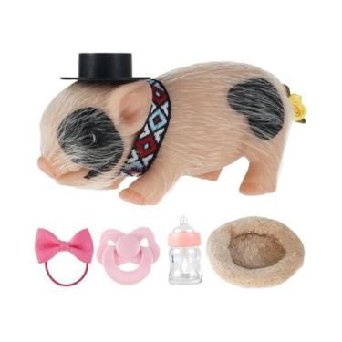 Imagem de Brinquedo De Porquinho De Silicone Realista Miniatura De 6 Polegadas, 