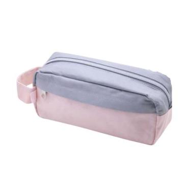Imagem de Estojo Necessaire Cinza e Rosa BRW