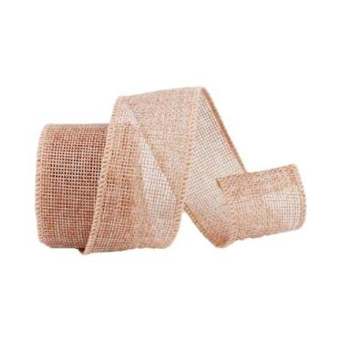 Imagem de Fita De Burlap Colorida De 5m Com Borda De Arame Para Embalagem De Pre