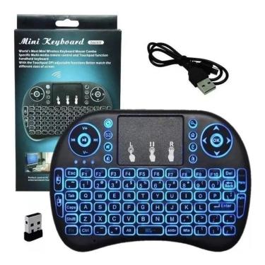 Imagem de Mini Teclado Keyboard Sem Fio Wireless Usb Com Led