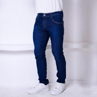 Imagem de Calça Azul Bigode Com Estilo Básico Rústico De 3 Linhas - Ss Jeans, Az