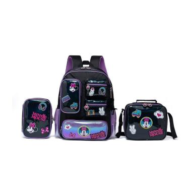 Imagem de Kit Mochila Lancheira Estojo Escolar Rodinha Infantil Feminina Disney-Feminino