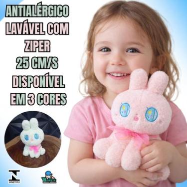 Imagem de Coelhinho de Pelúcia 25cm Unitário  Macio, Seguro e Fácil de Lavar - T