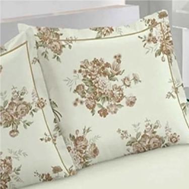 Imagem de Jogo Lencol Solteiro Algodão 180 Fios Perola Flor Bouton