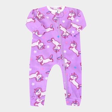 Imagem de Macacão Pijama Bebê Candy Kids Soft Fleece Unicórnio Feminino-Feminino