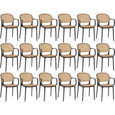 Imagem de Kit 18 Cadeiras De Jantar Roma Prática Com Braços Para Sala E Cozinha 