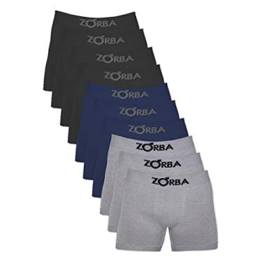 Imagem de ZORBA Kit 10 Cuecas Boxer Algodão Sem Costura Toque Fresco Max Fresh Masculina, 3 Marinho - 3 Mescla - 4 Preto, P