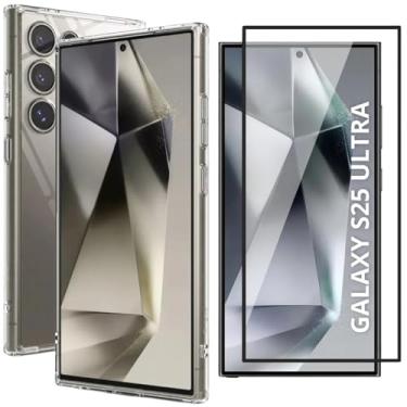 Imagem de Kit Capa Capinha Transparente e Película De Vidro 3D Para Samsung Galaxy S25 Ultra