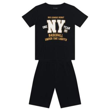 Imagem de Conjunto infantil menino de beisebol Brandili, 8, Preto