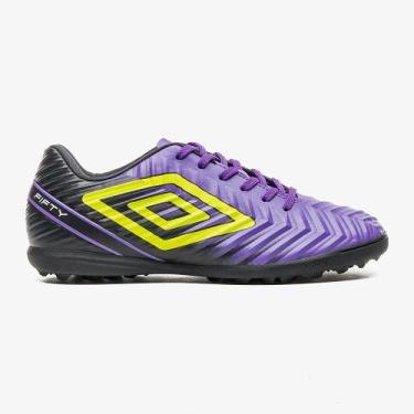 Imagem de Chuteira Society Fifty V Umbro Unissex Cor:Roxo+PretoTamanho:36Gênero: