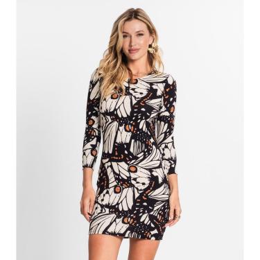 Imagem de Vestido Manga 7/8 Em Ribana Canelada Endless Bege-Feminino