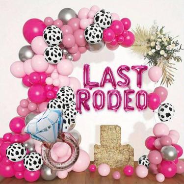Imagem de Kit de balões Western Cowboy Pink 131 peças com LAS Rodeo - Yiweisai