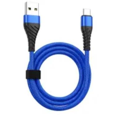 Imagem de Cabo celular 3.1a super flexivel usb tipo-c 1mt inova azul