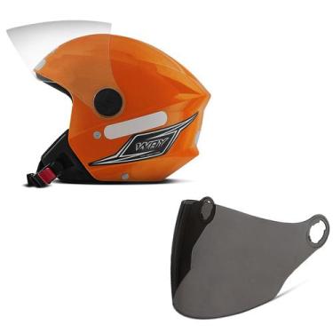 Imagem de Capacete Moto Aberto Mixs Way + Viseira Fumê, PRATA, 58