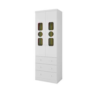 Imagem de Guarda Roupa Infantil Tedy 2 Portas 100% MDF Moveis Peroba -, Branco