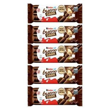Imagem de Kit 5 Chocolate Ferrero Kinder Bueno Dark Amargo