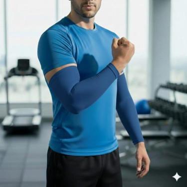 Imagem de Manguito proteção uv/ unisex / par - FREITAS MODAS, Azul, M