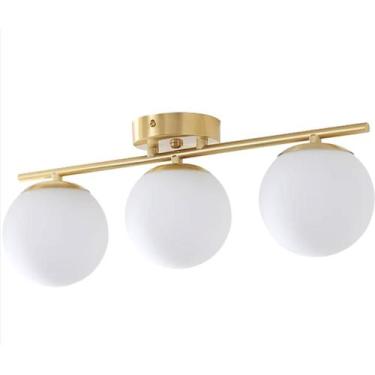 Imagem de Luminária Parede Teto 40cm Jabuticaba 3 Globos Vidro 15cm Arandela Lus