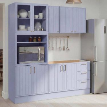 Imagem de Cozinha Modulada 4 Peças sem Tampo com Cristaleira Marselha CabeCasa MadeiraOriginals A...