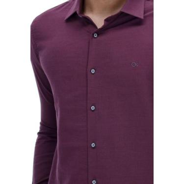 Imagem de Camisa Manga Longa Casual Ogochi Vinho:M