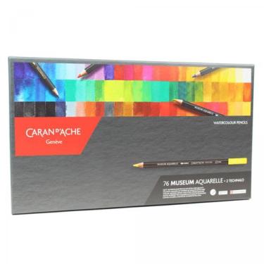 Imagem de Lápis De Cor Caran D'ache Aquarela Museum 76 Cores, Aquarela